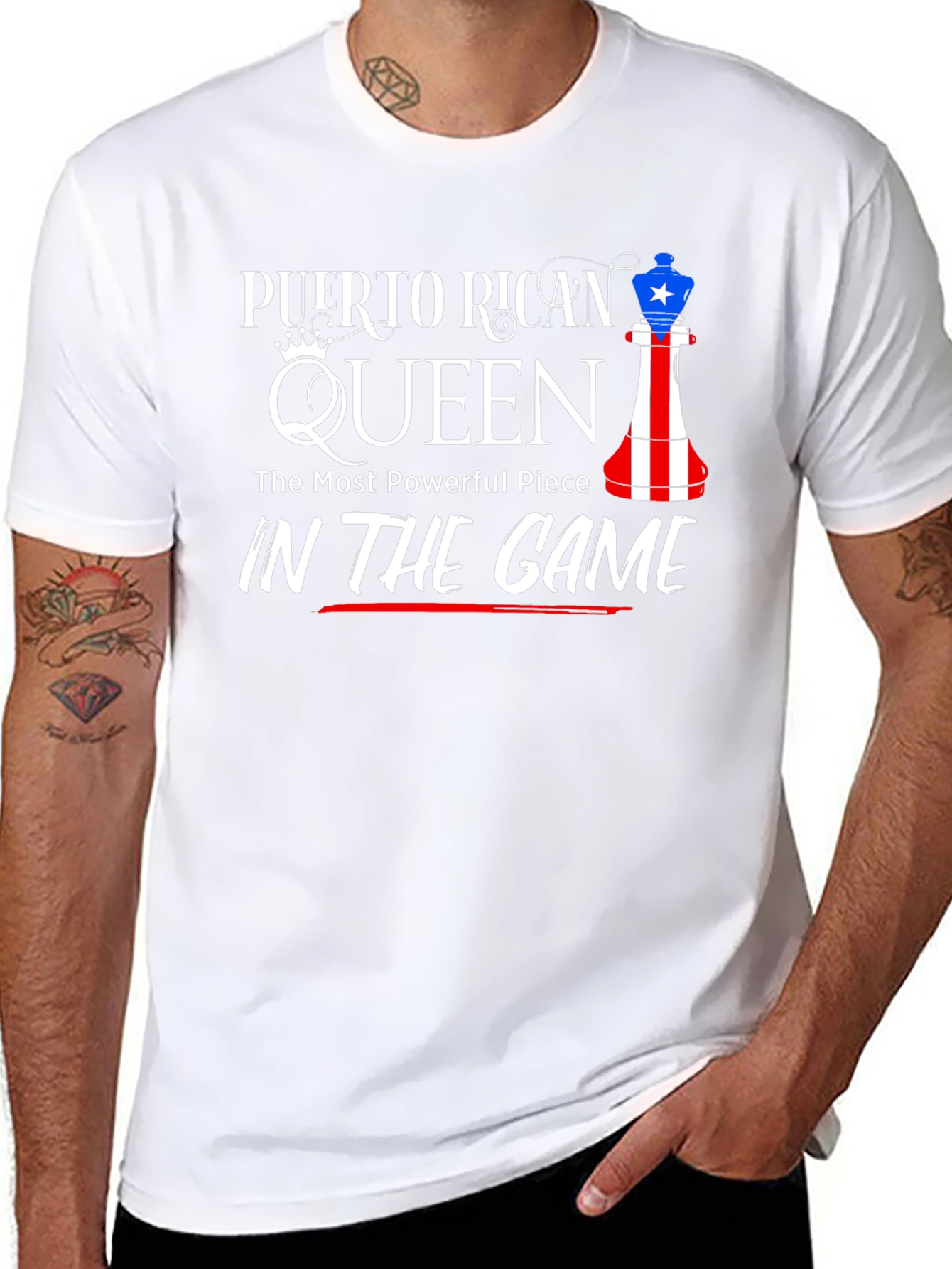 Puerto Rican Queen T-Shirt Chess Piece