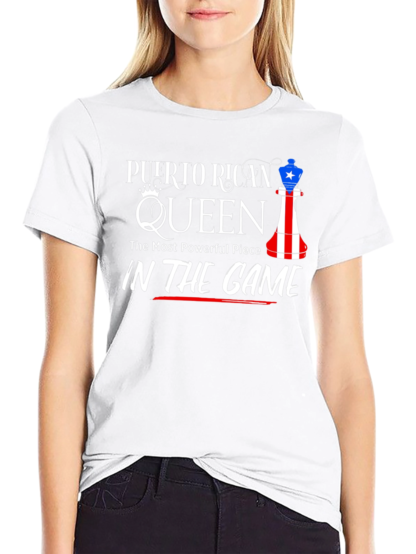 Puerto Rican Queen T-Shirt Chess Piece