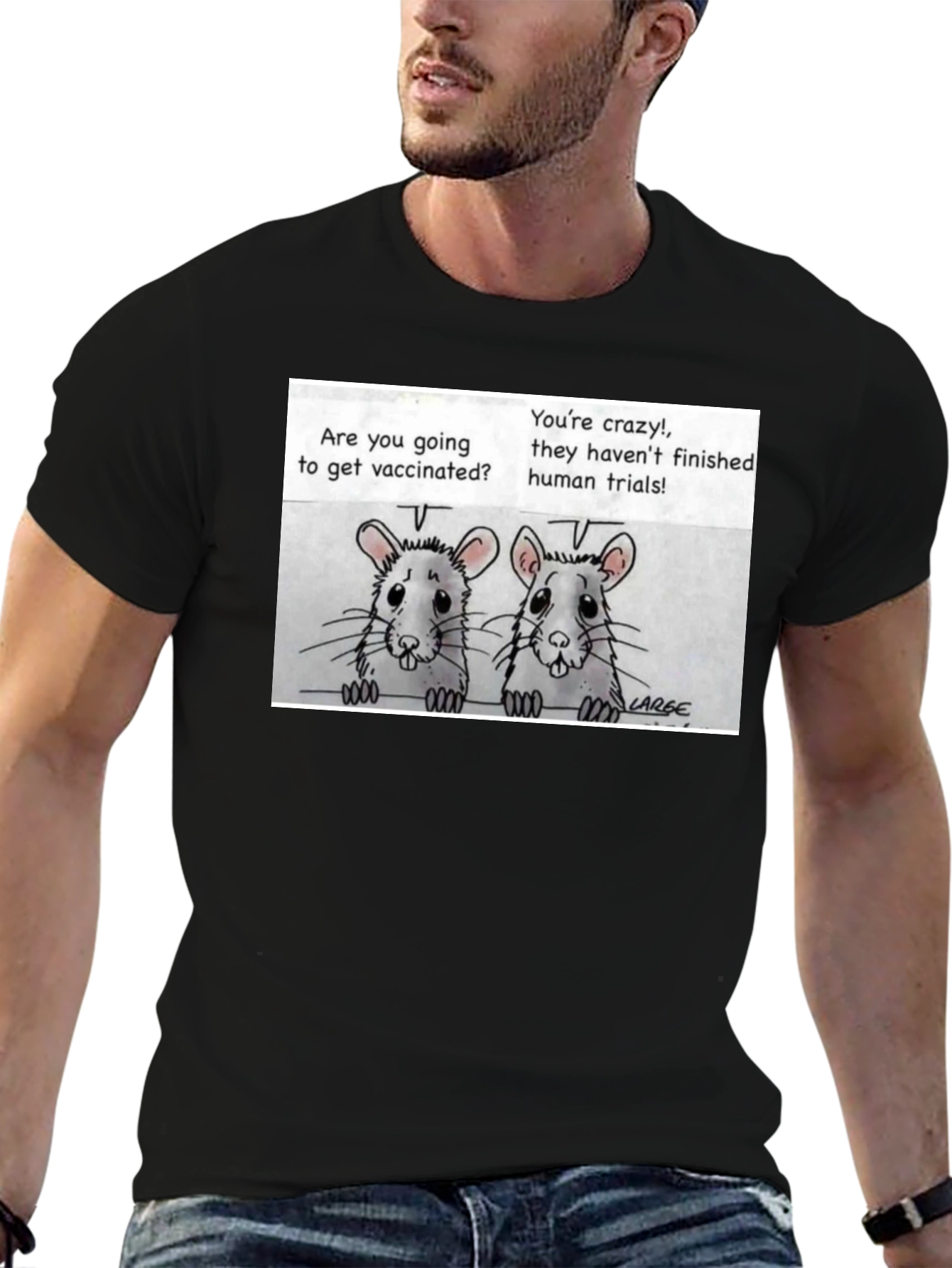 Vaccine Humor T-Shirt: Rat Trials Design