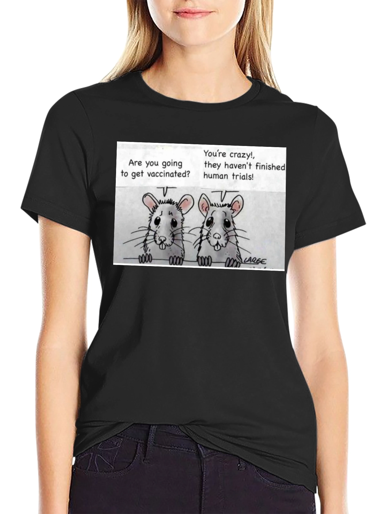 Vaccine Humor T-Shirt: Rat Trials Design