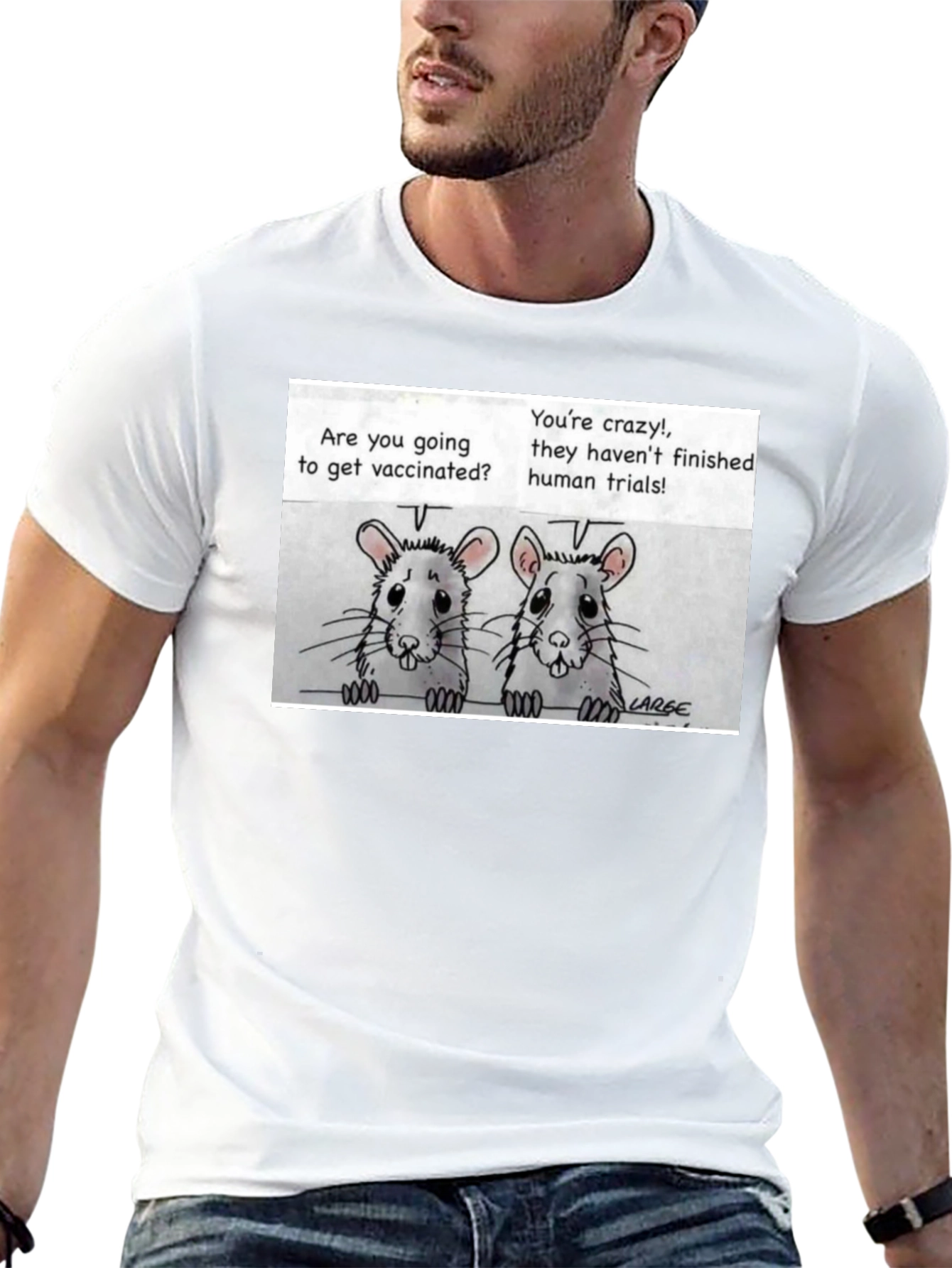 Vaccine Humor T-Shirt: Rat Trials Design