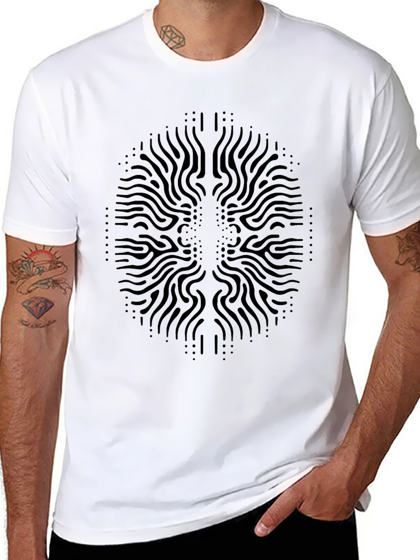 Abstract Pattern Black T-Shirt