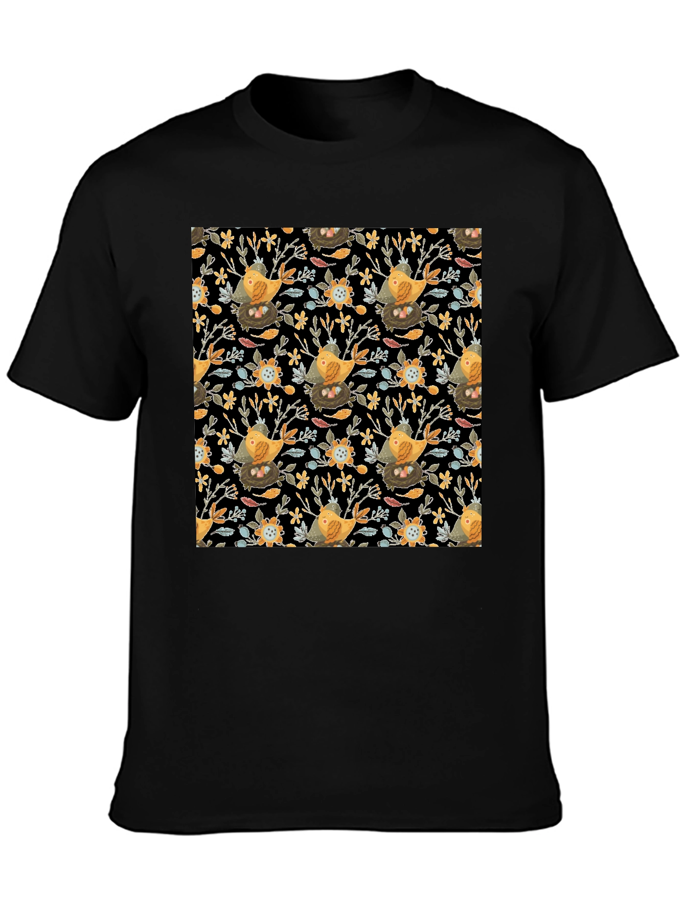 Bird & Nest Patterned Graphic Tee