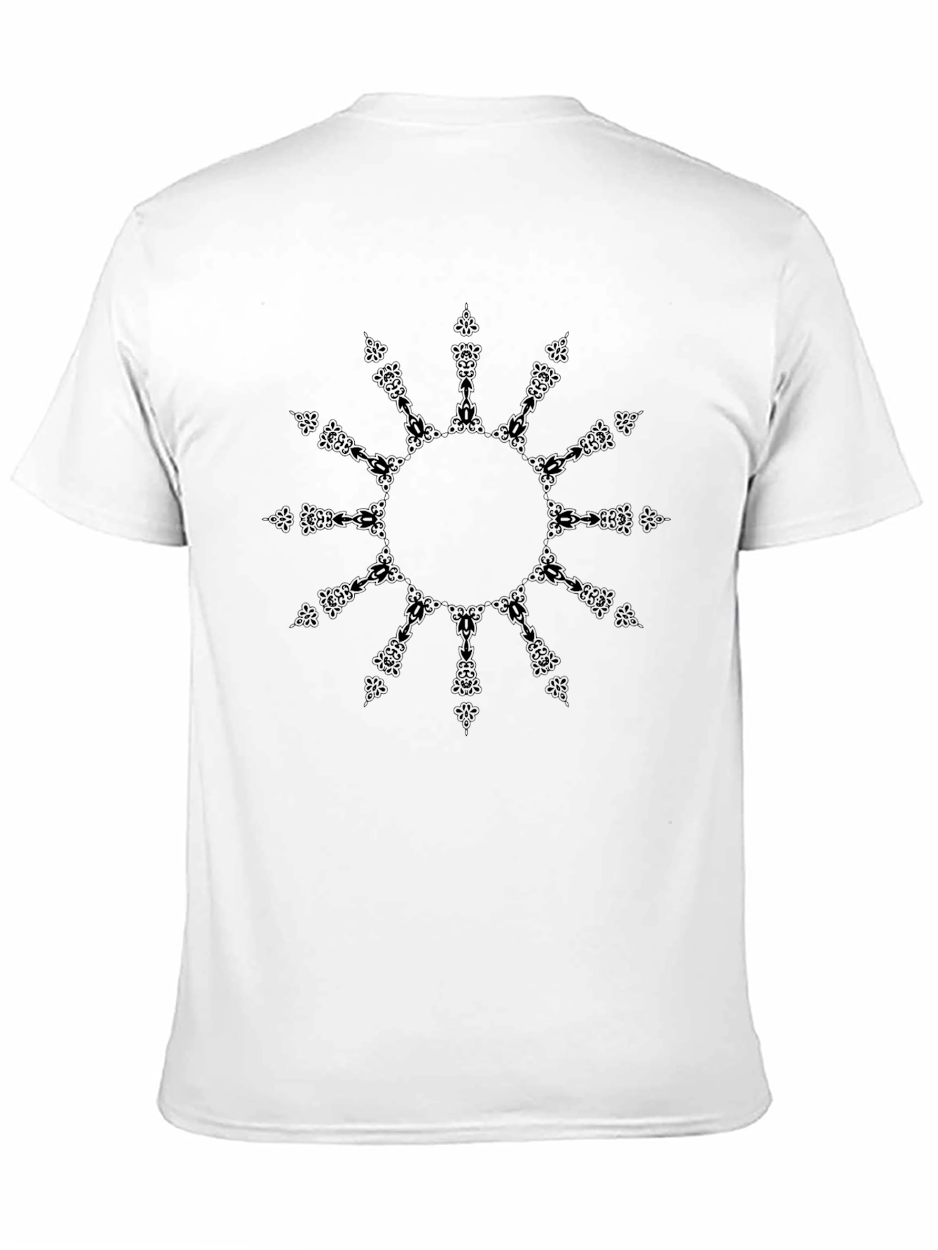 Abstract Sunburst Graphic Black T-Shirt