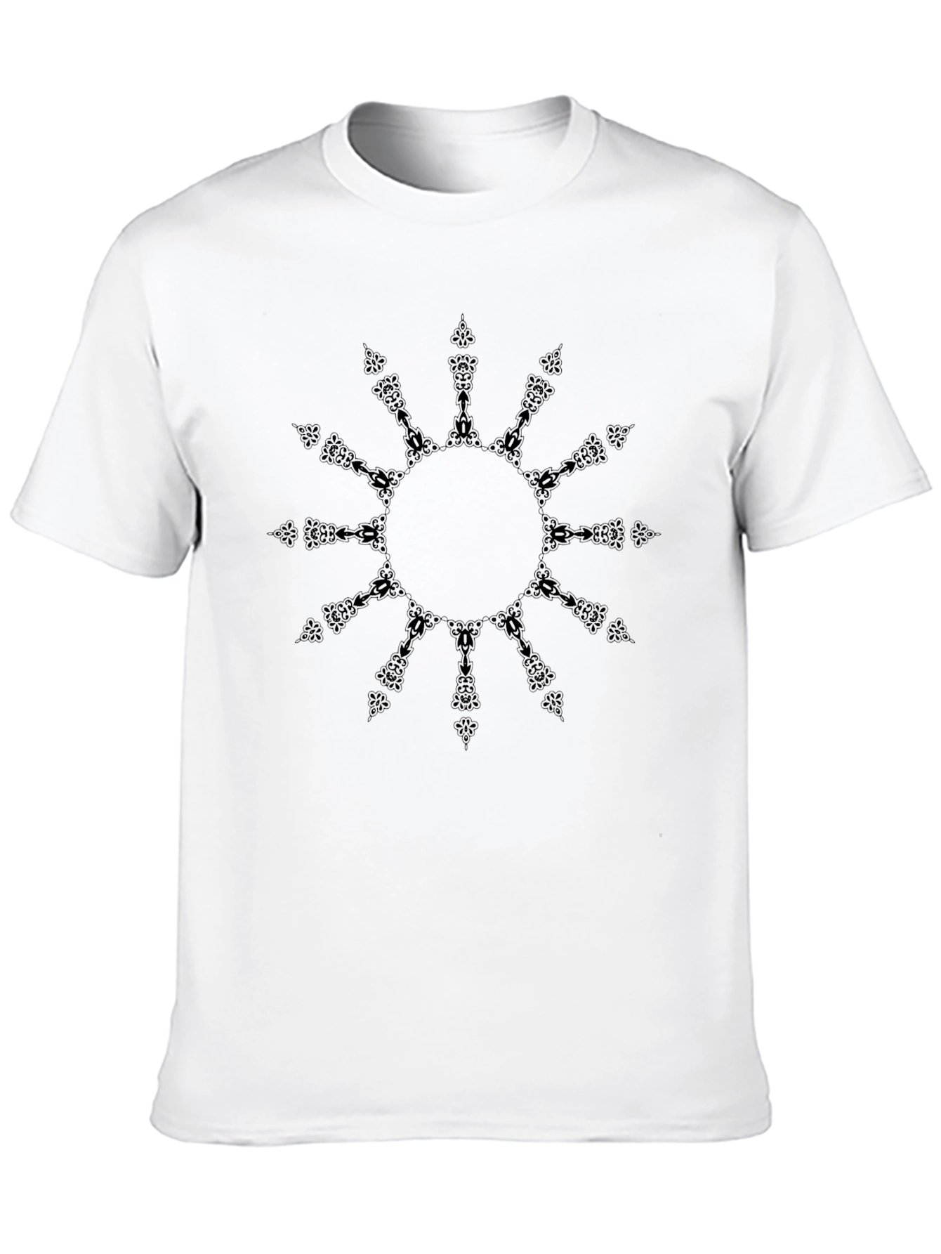 Abstract Sunburst Graphic Black T-Shirt