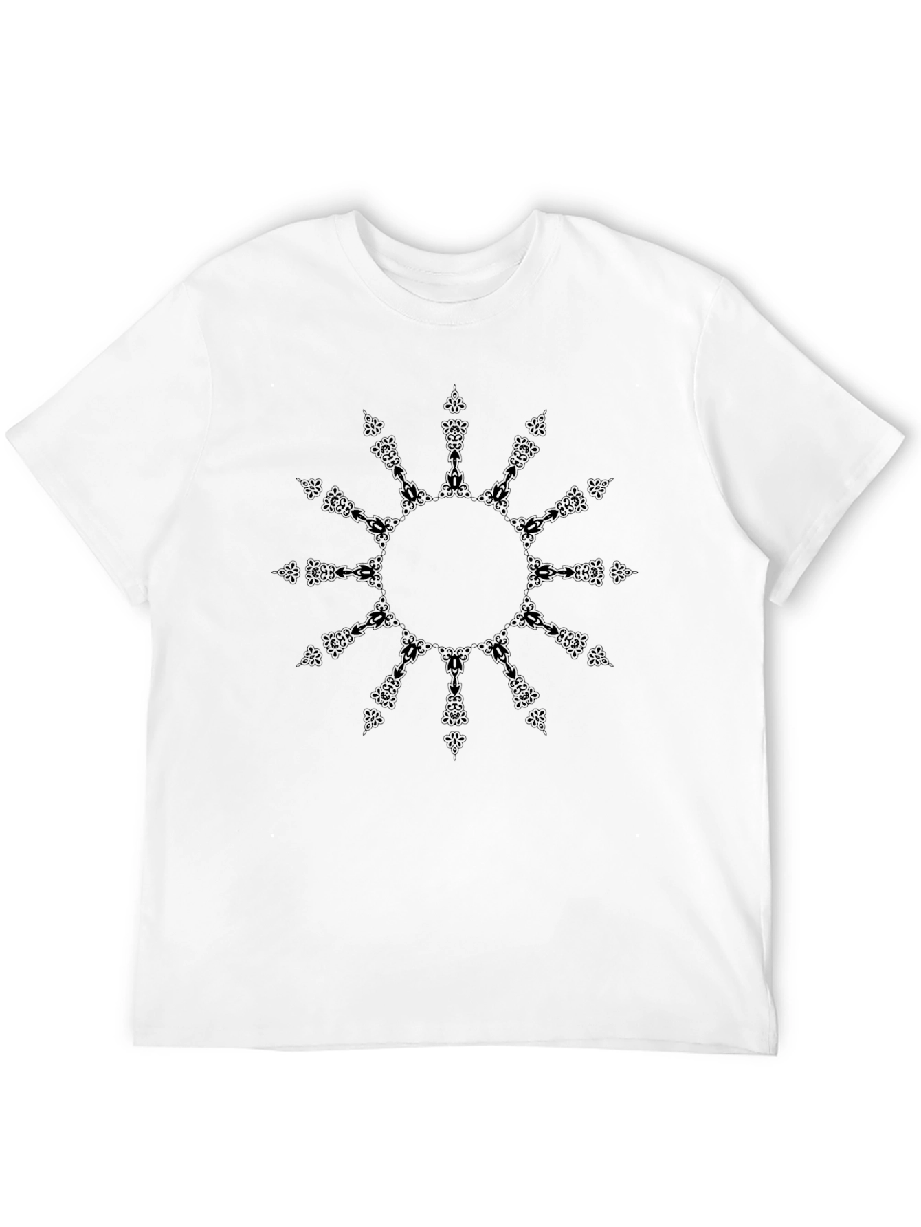 Abstract Sunburst Graphic Black T-Shirt