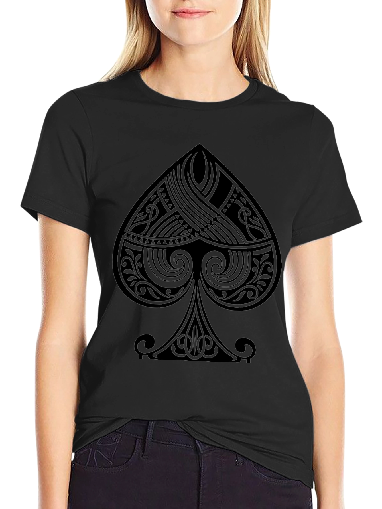 Stylish Black Spade Graphic T-Shirt