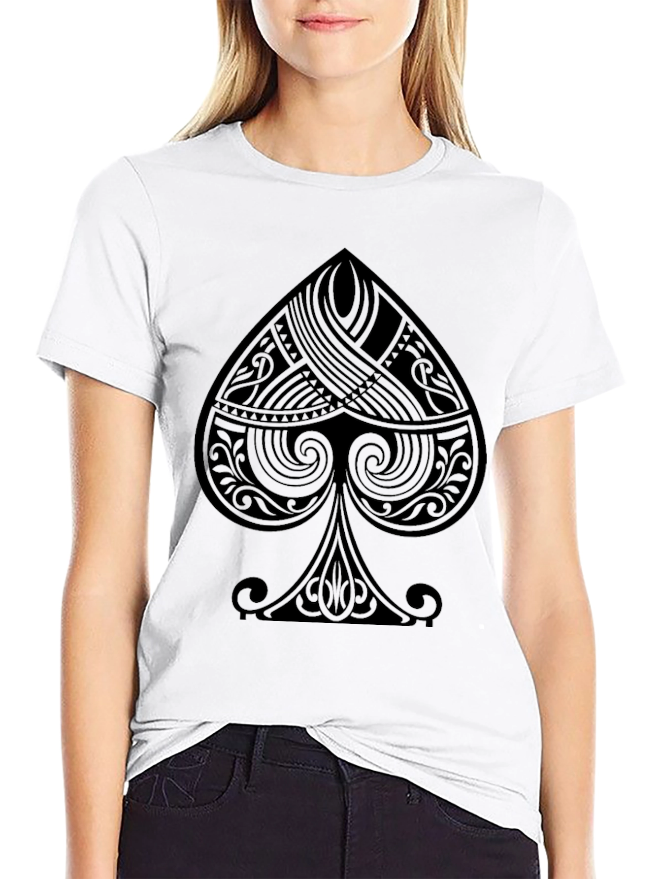 Stylish Black Spade Graphic T-Shirt