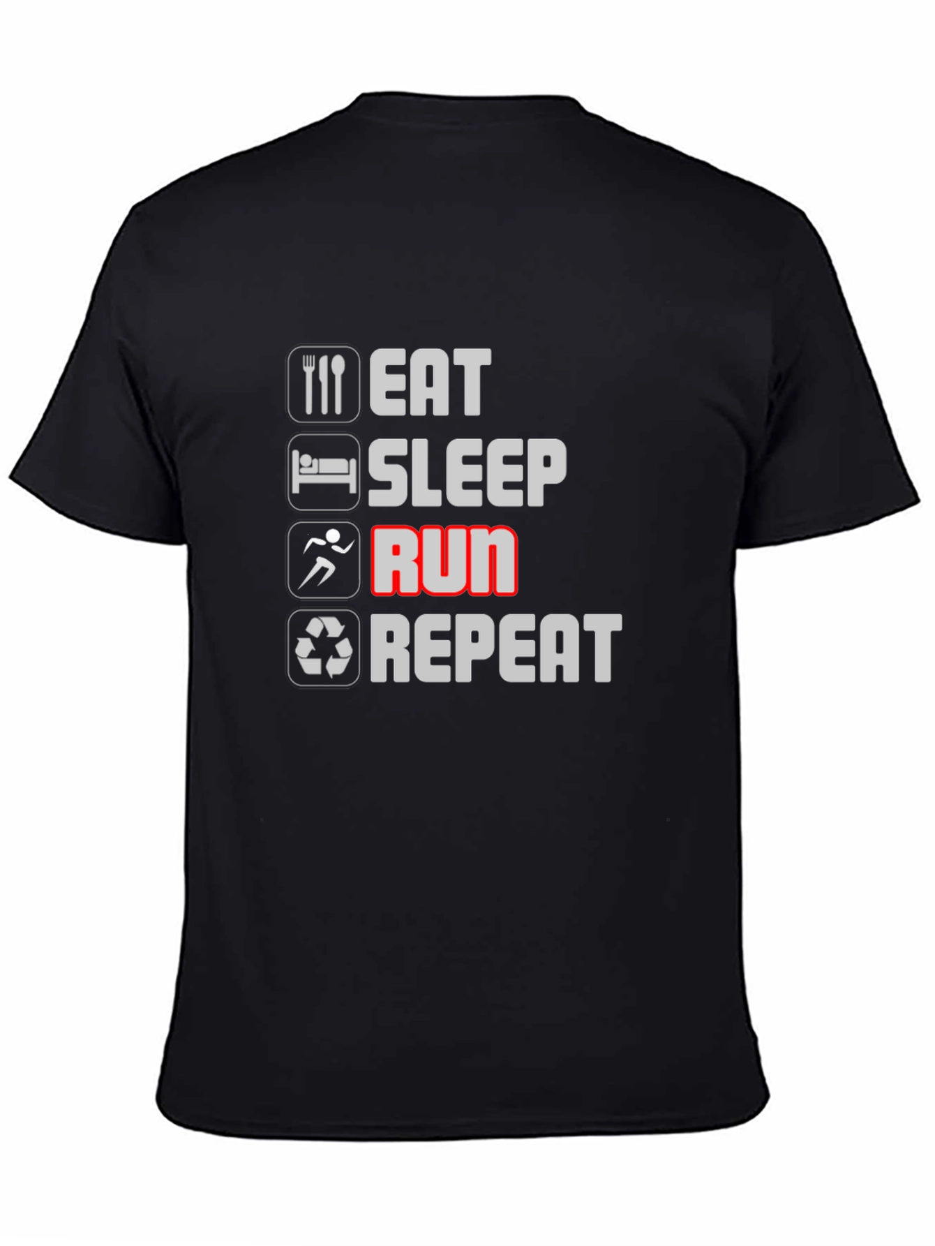 Eat Sleep Run Repeat Black T-Shirt