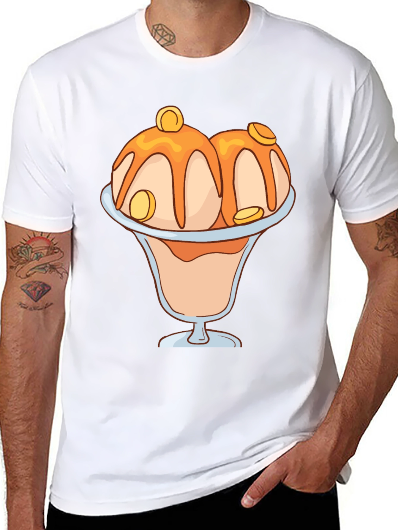 Ice Cream Sundae Graphic Tee - Black