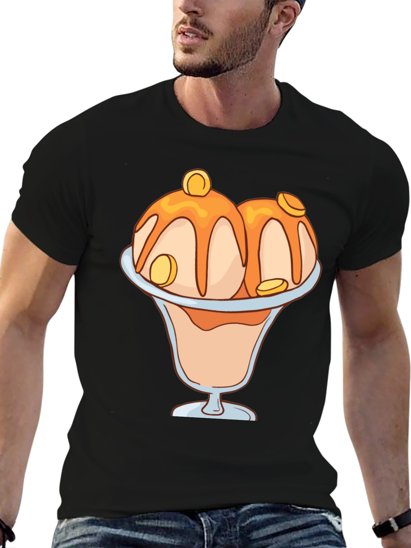 Ice Cream Sundae Graphic Tee - Black