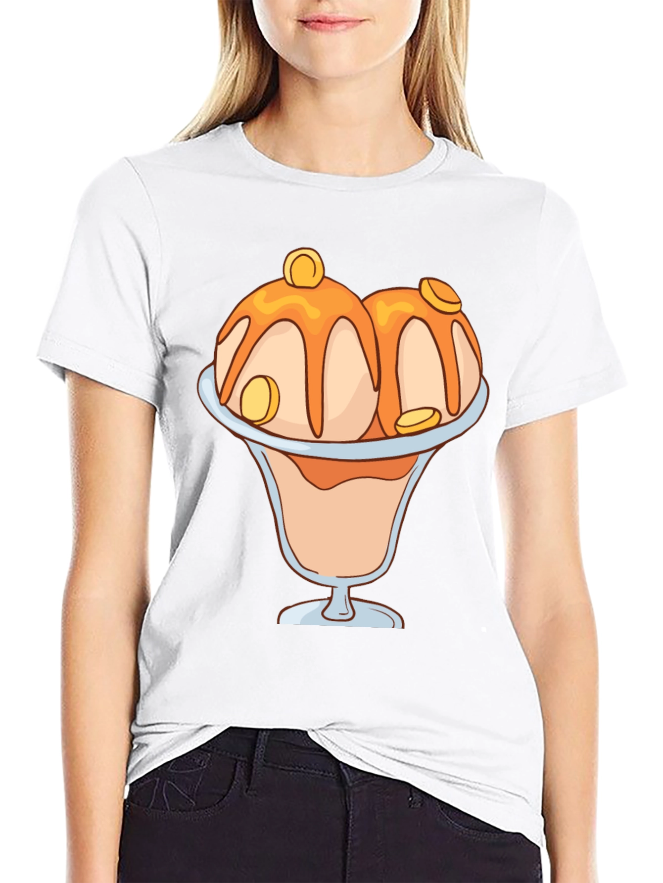 Ice Cream Sundae Graphic Tee - Black