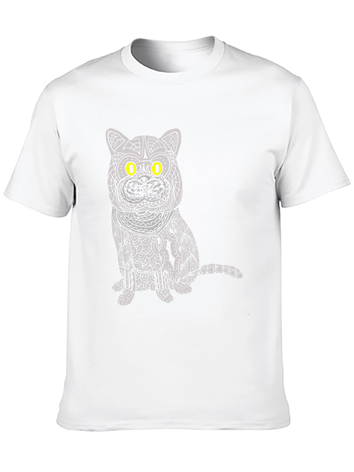 Cat Graphic Tee - Unique Patterned Design