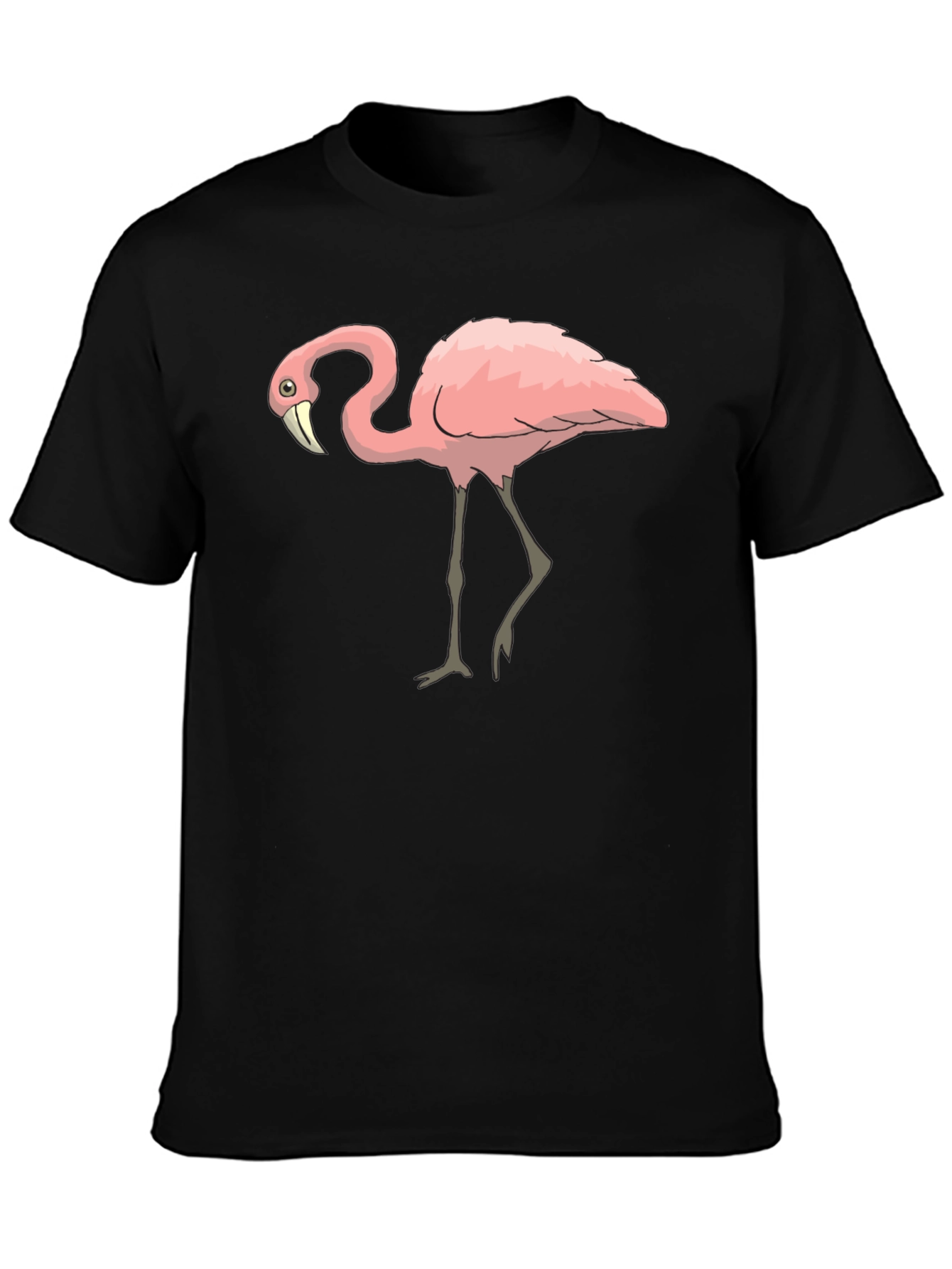 Flamingo Graphic Tee - Stylish Mens Black T-Shirt