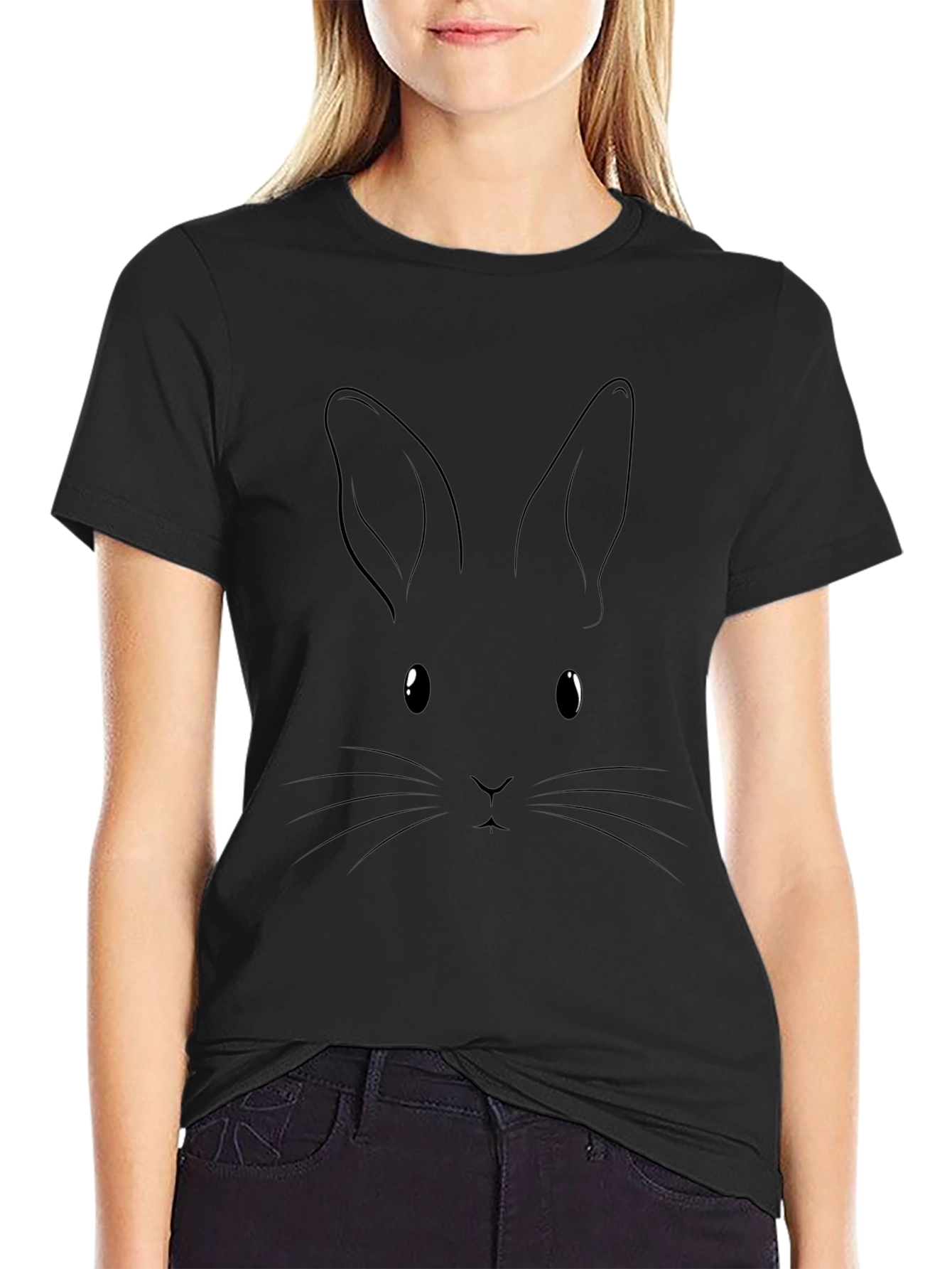 Black Rabbit Graphic T-Shirt - Soft Cotton Tee