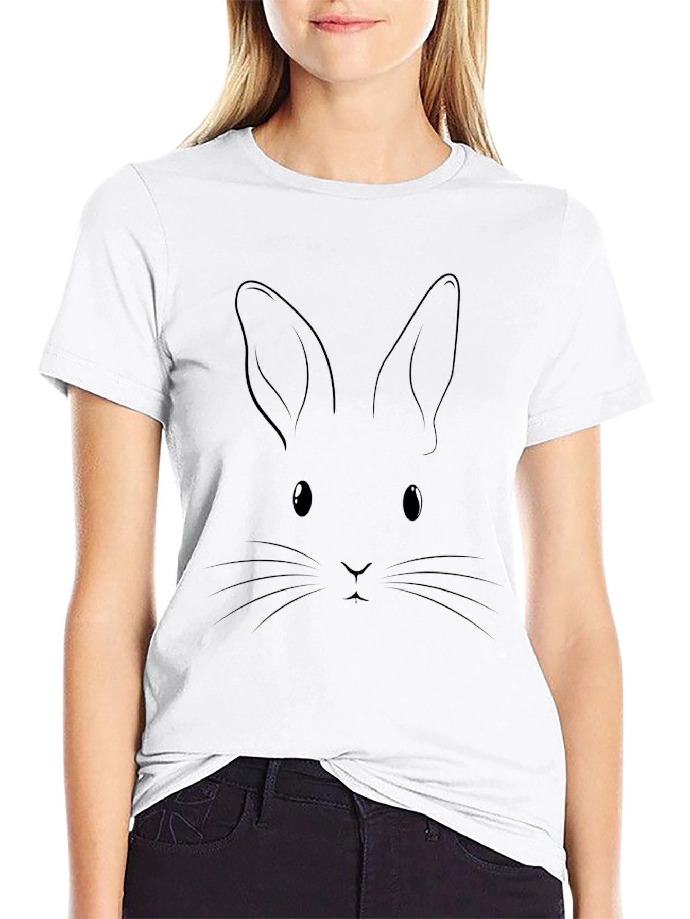 Black Rabbit Graphic T-Shirt - Soft Cotton Tee