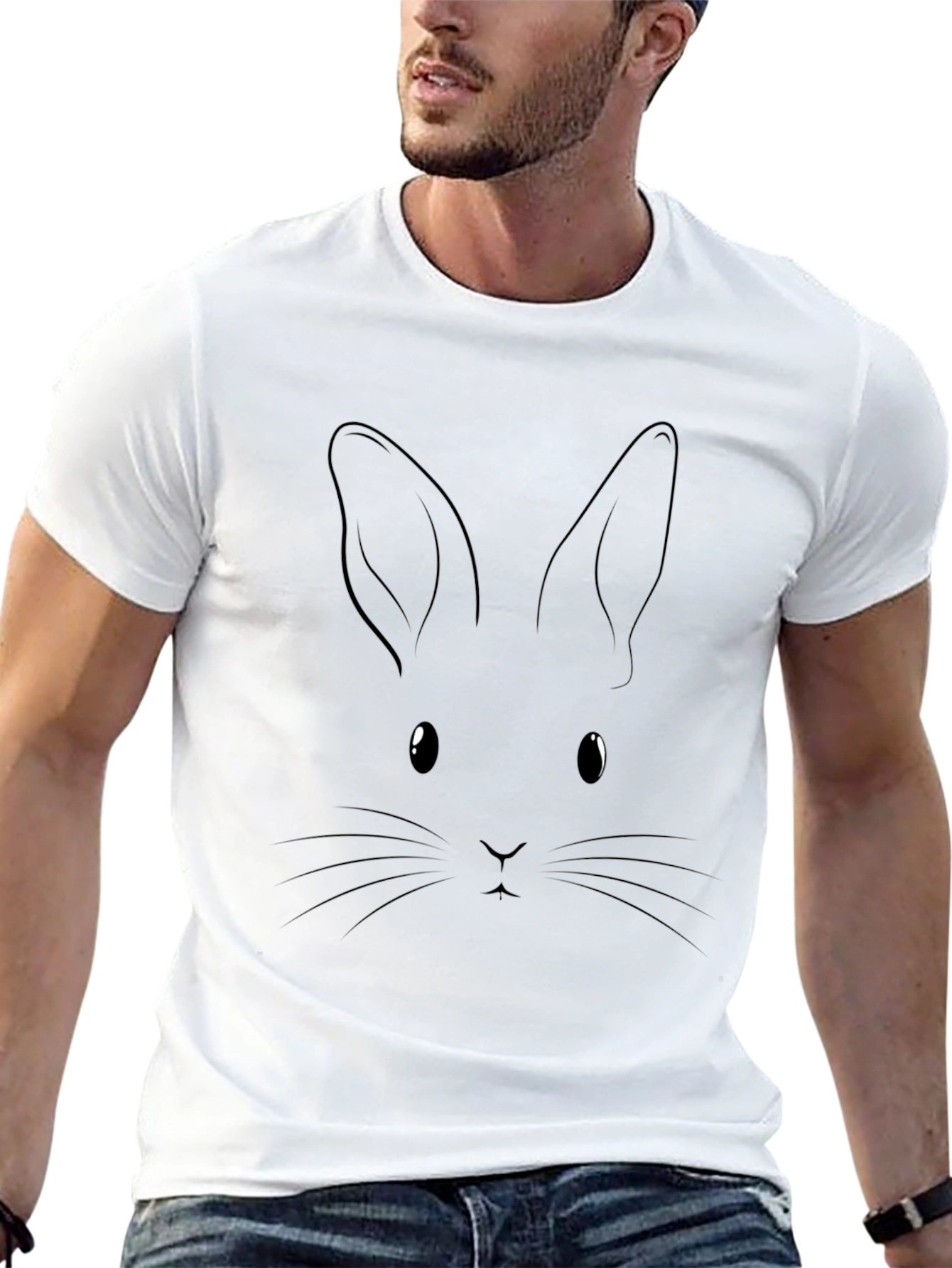 Black Rabbit Graphic T-Shirt - Soft Cotton Tee
