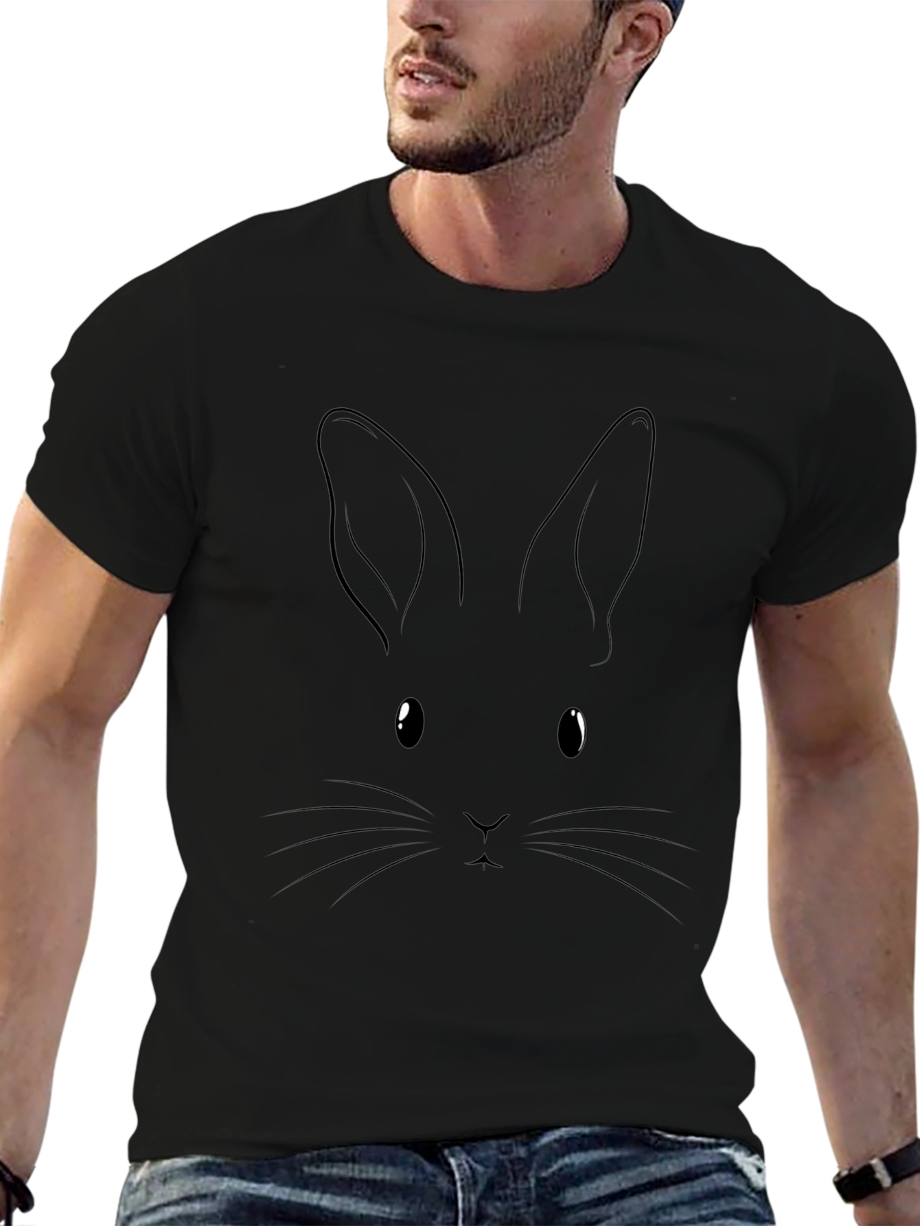 Black Rabbit Graphic T-Shirt - Soft Cotton Tee