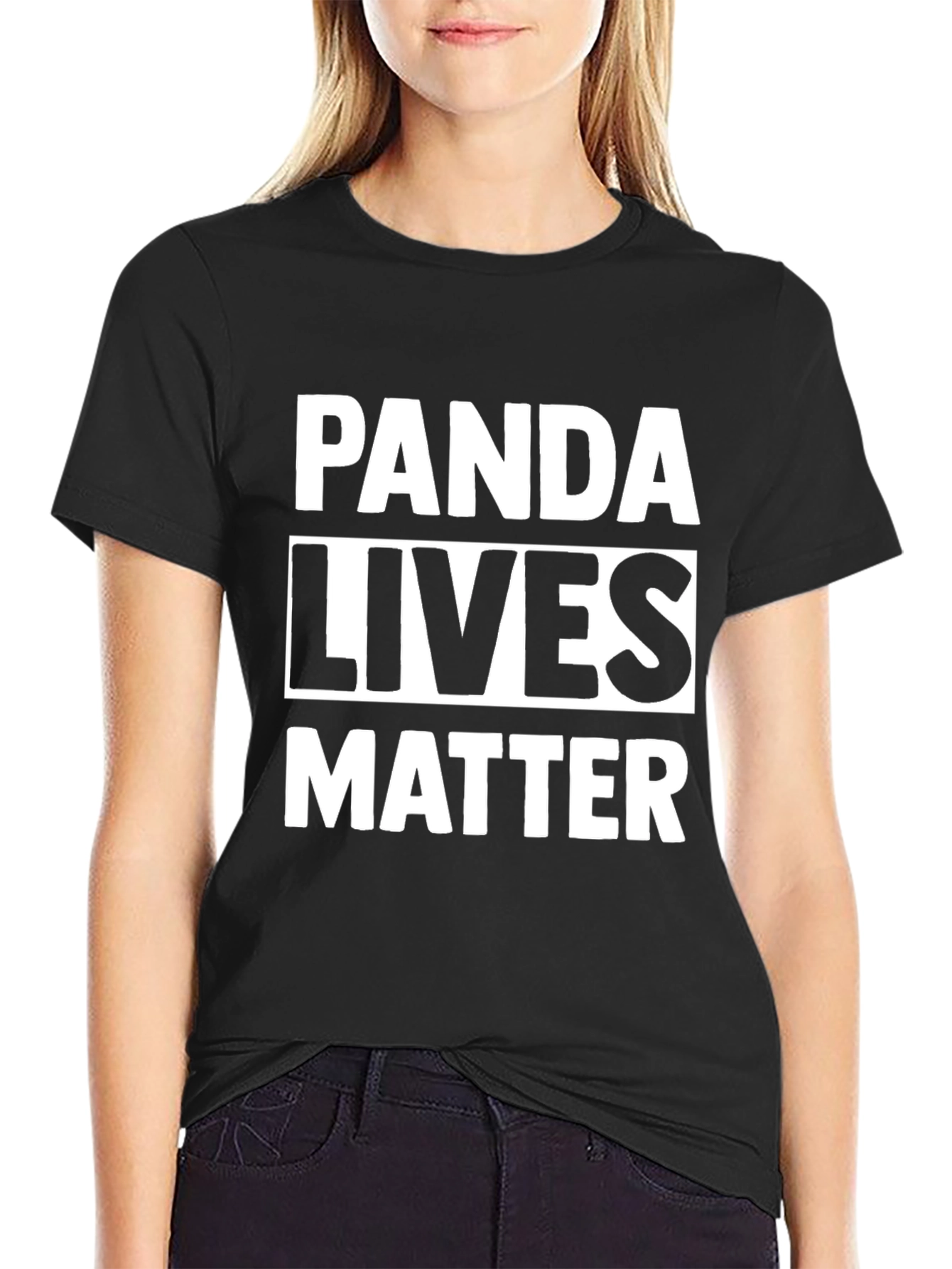 Panda Lives Matter Graphic Tee - Black Cotton T-Shirt