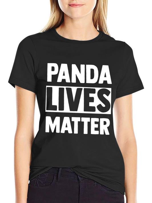Panda Lives Matter Graphic Tee - Black Cotton T-Shirt