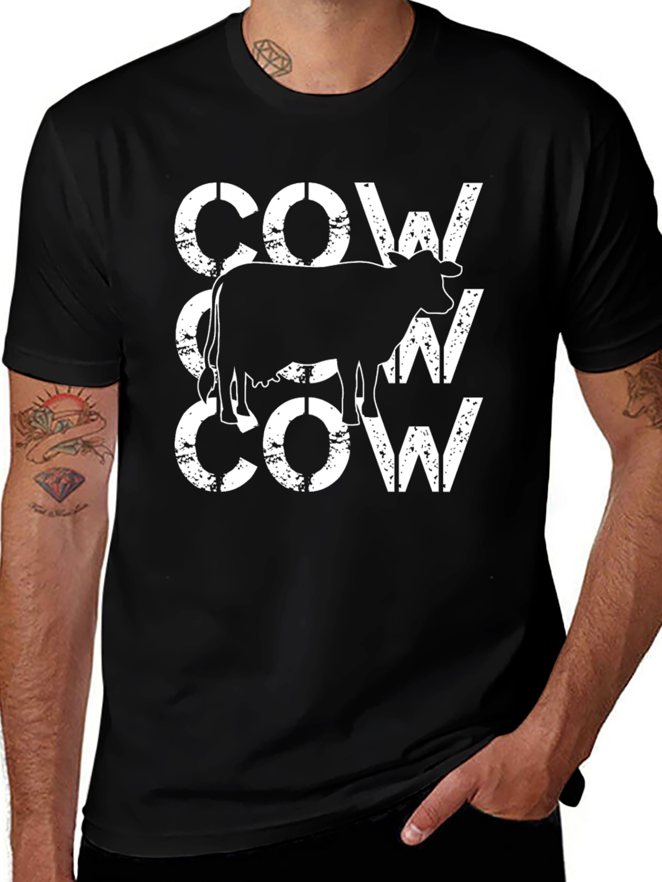 Cow Graphic T-Shirt - Novelty Tee
