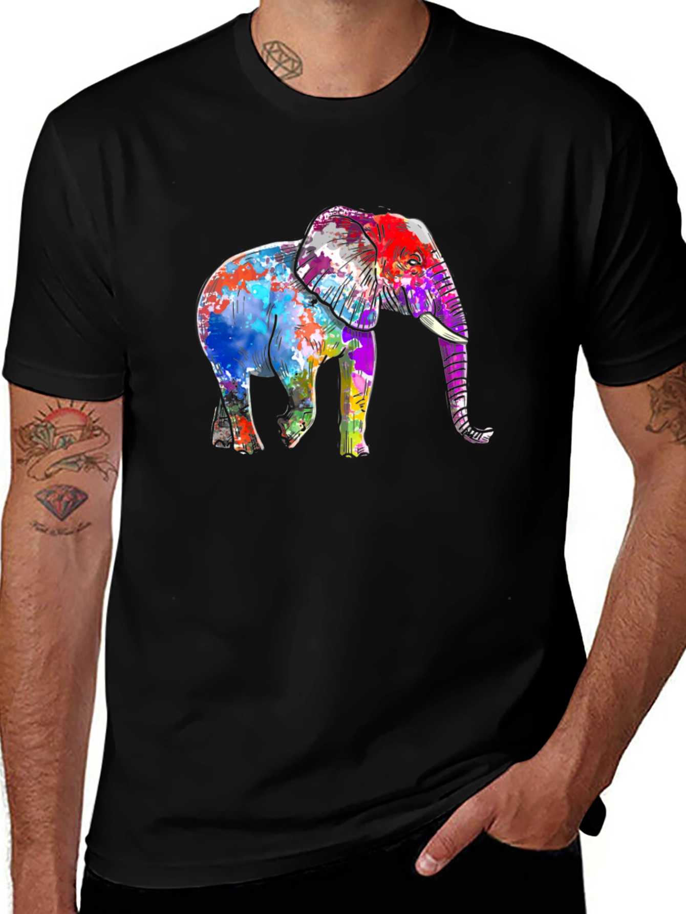 Vibrant Elephant Graphic T-Shirt - Stylish Unisex Tee