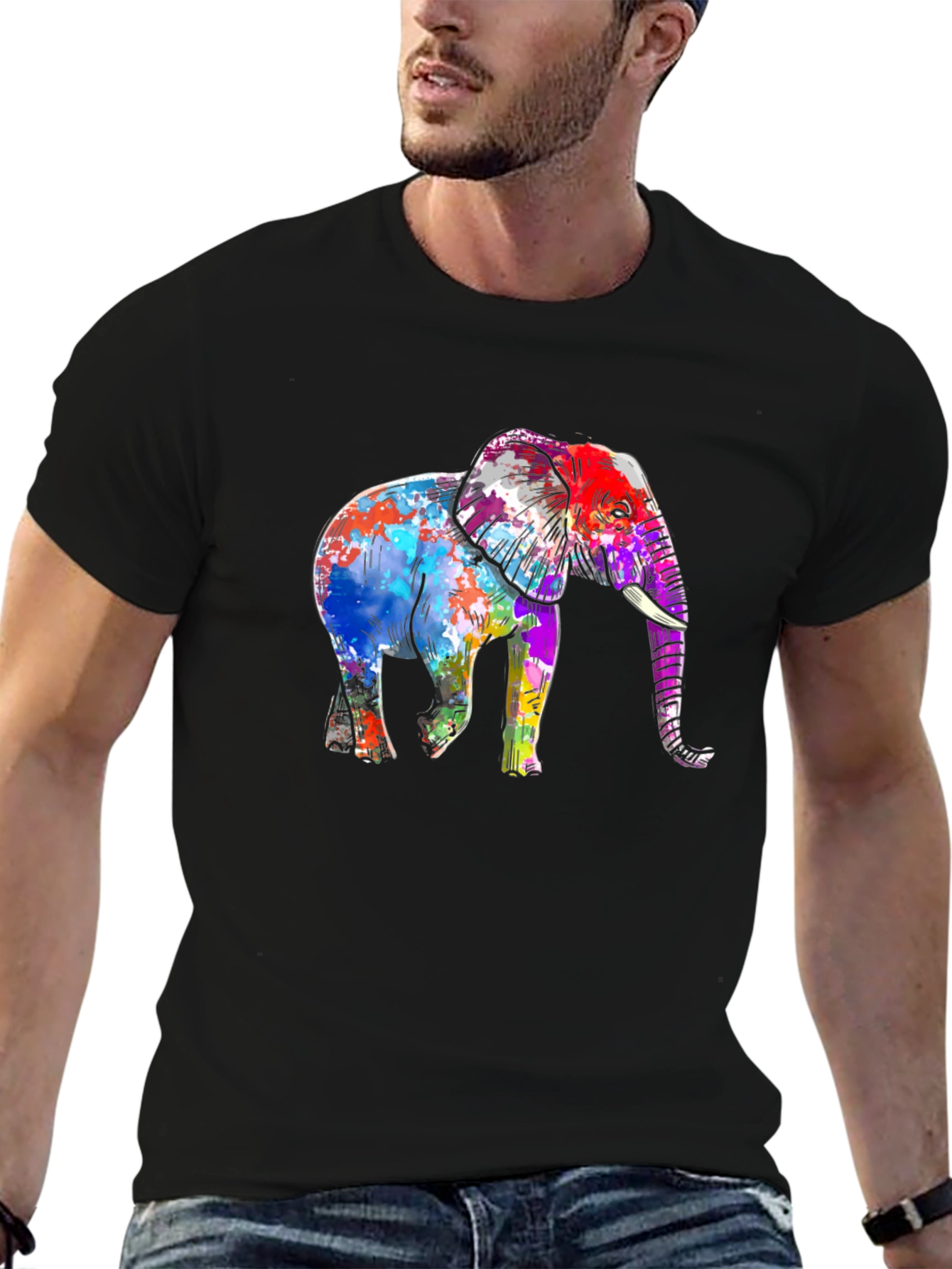 Vibrant Elephant Graphic T-Shirt - Stylish Unisex Tee