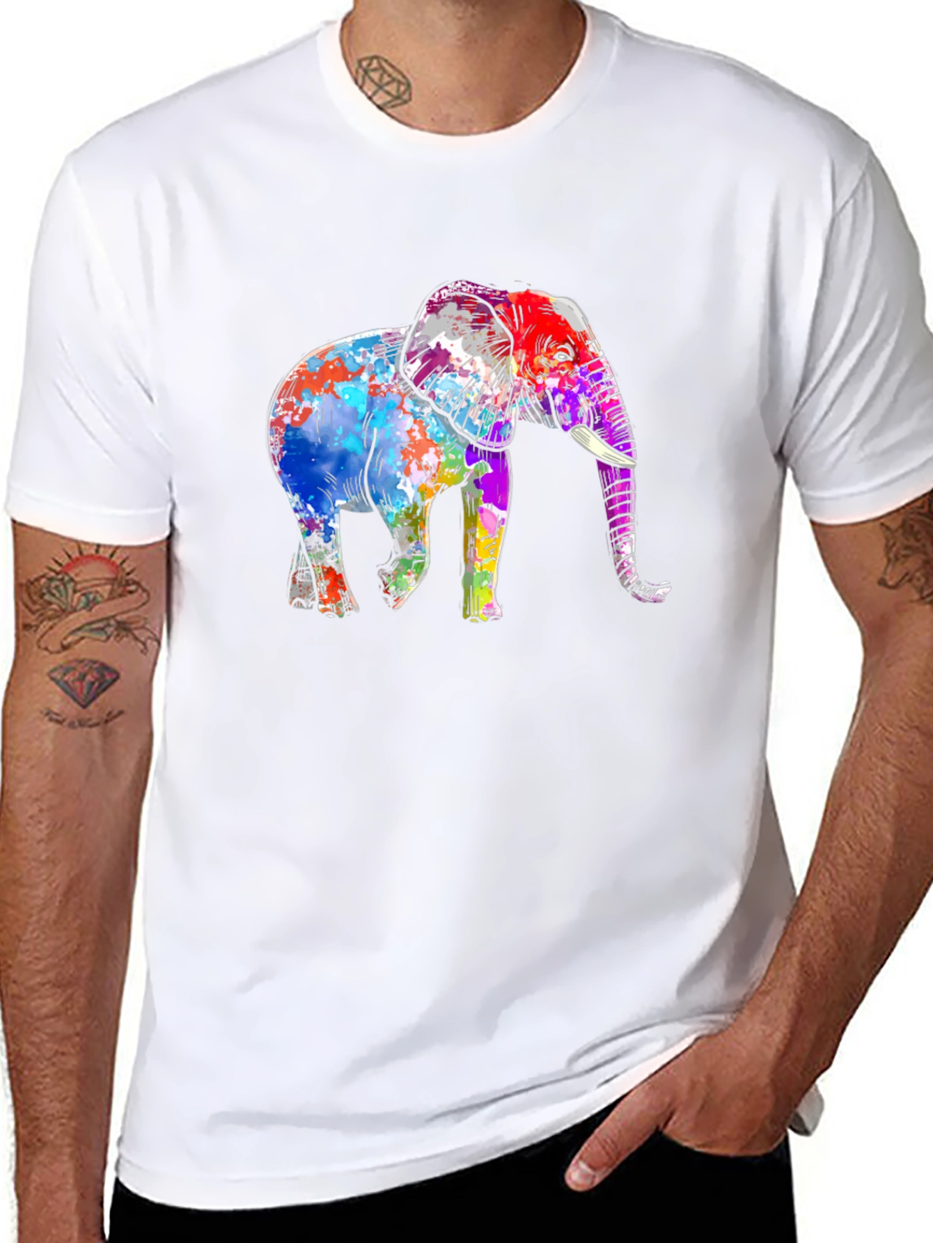 Vibrant Elephant Graphic T-Shirt - Stylish Unisex Tee