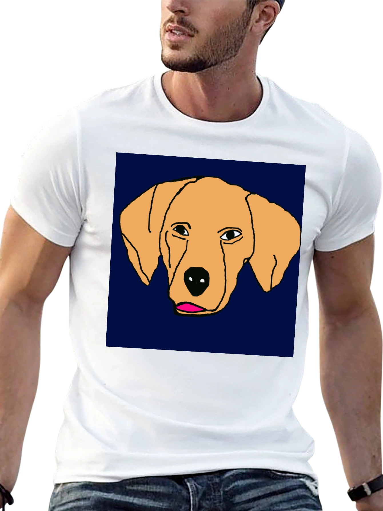 Dog Sketch Tee - Unique Graphic Print T-Shirt