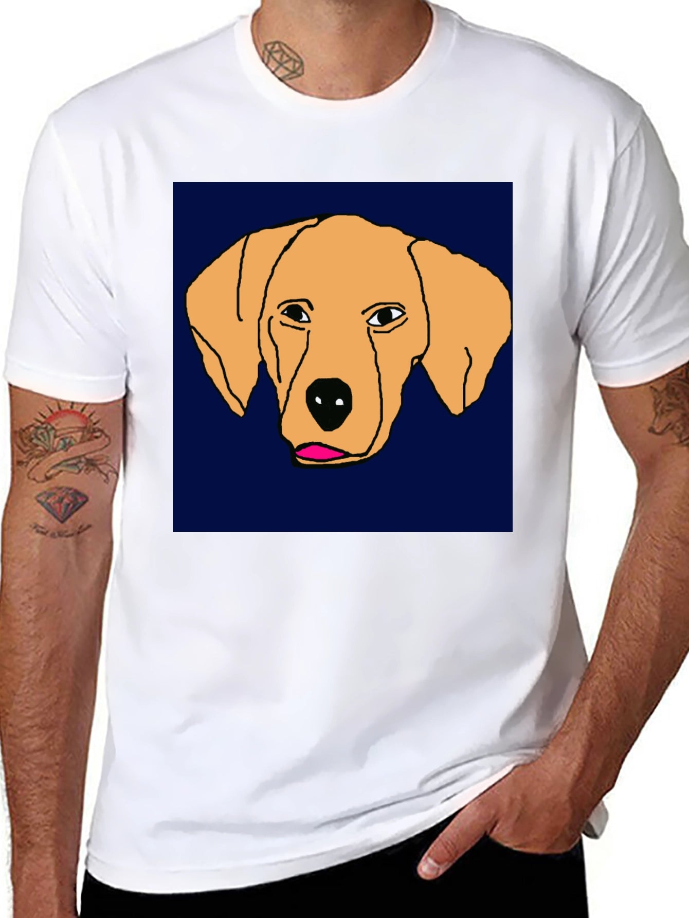 Dog Sketch Tee - Unique Graphic Print T-Shirt
