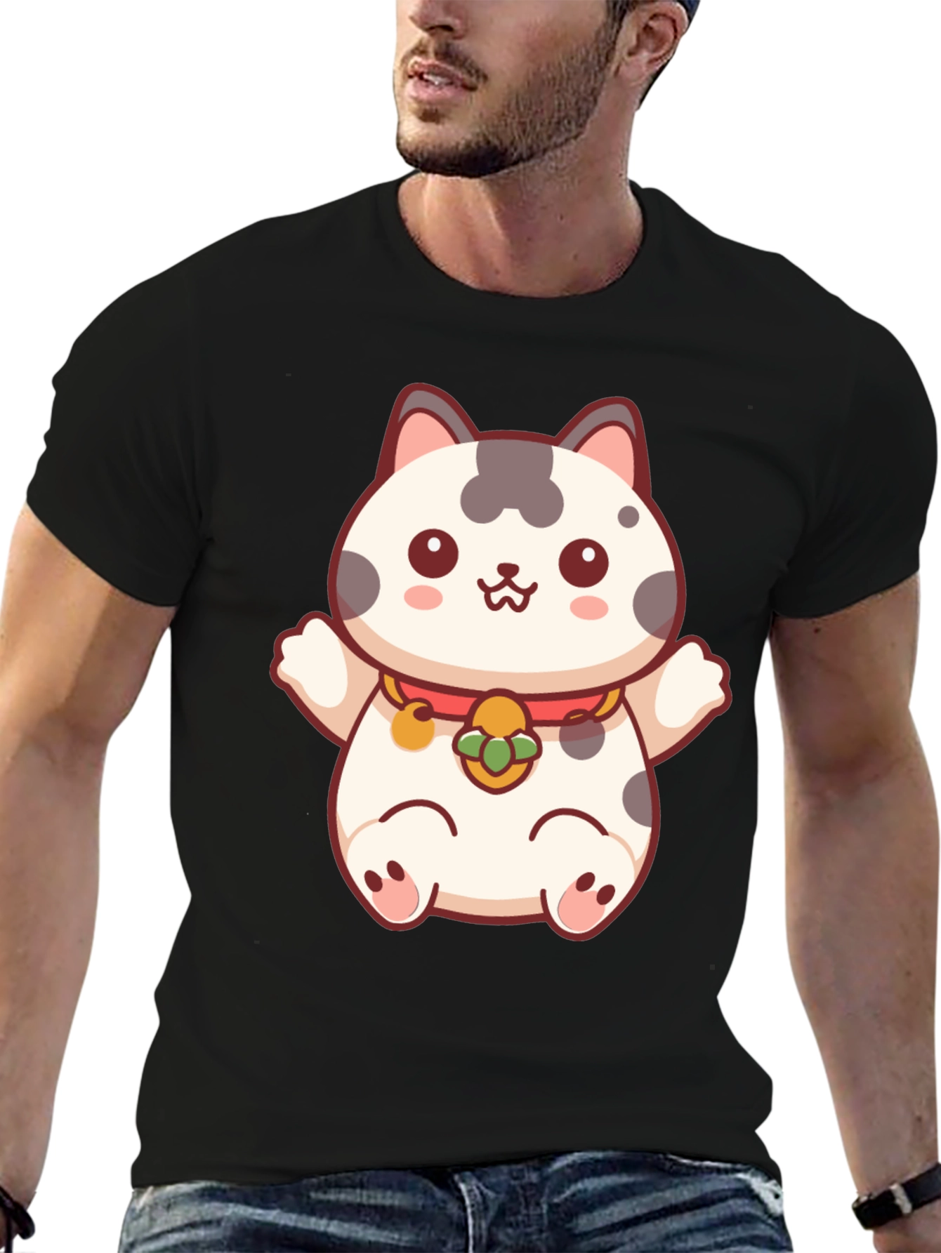 Lucky Cat T-Shirt - Kawaii Maneki Neko Design