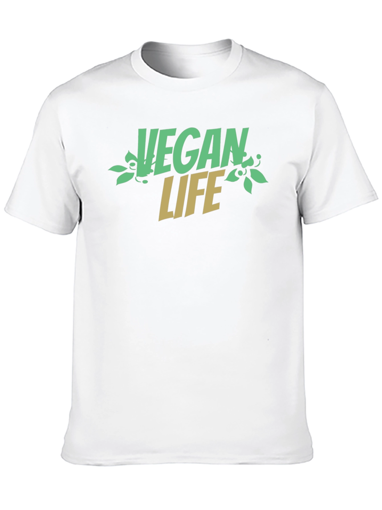 Vegan Life Graphic T-Shirt - Black Short Sleeve