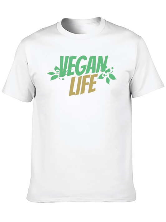 Vegan Life Graphic T-Shirt - Black Short Sleeve
