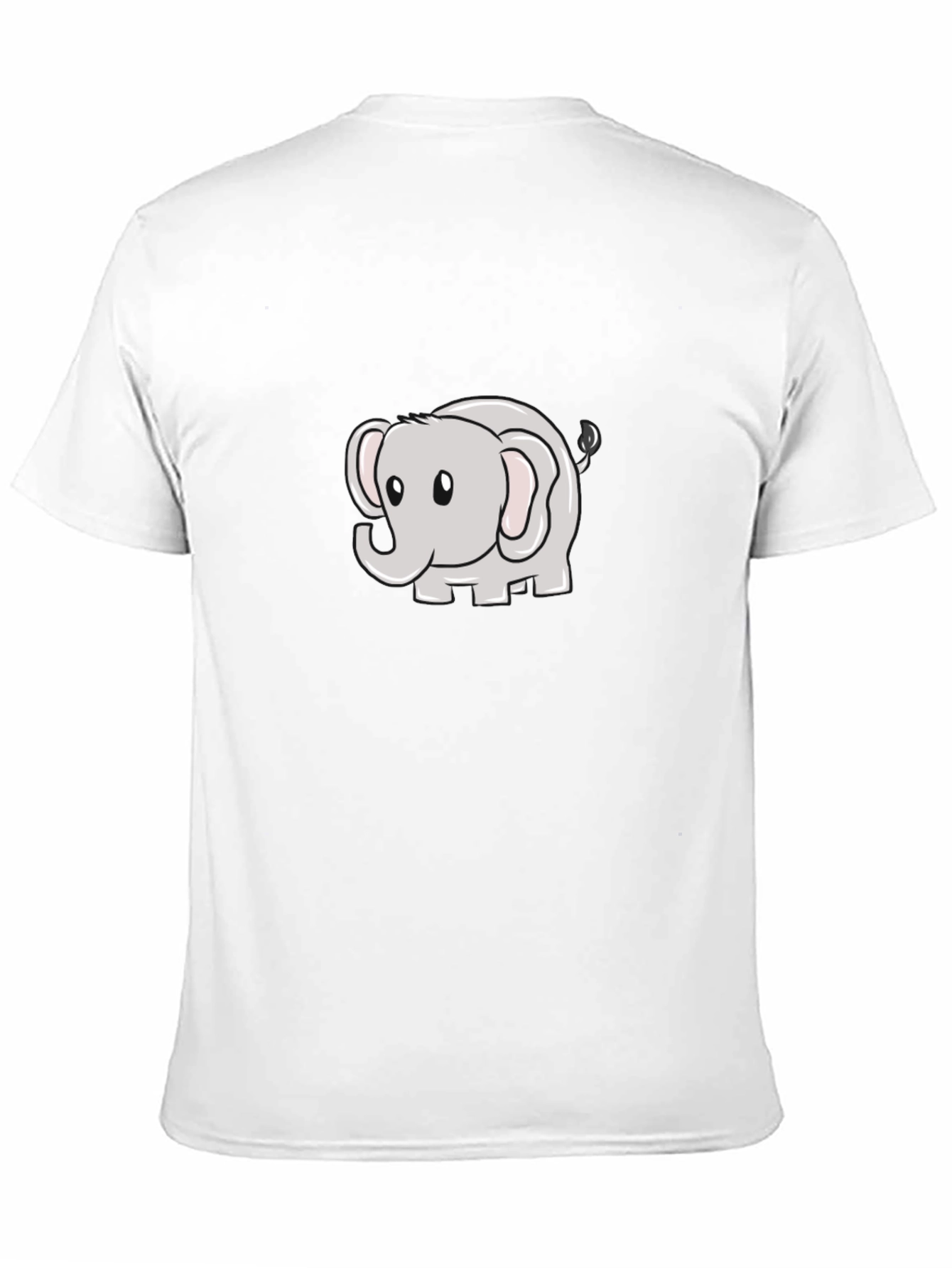 Cute Elephant Cartoon Black T-Shirt