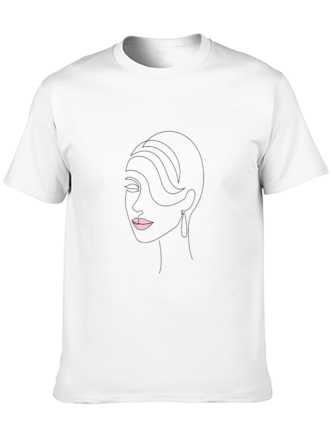 Minimalist Woman Portrait Black T-Shirt