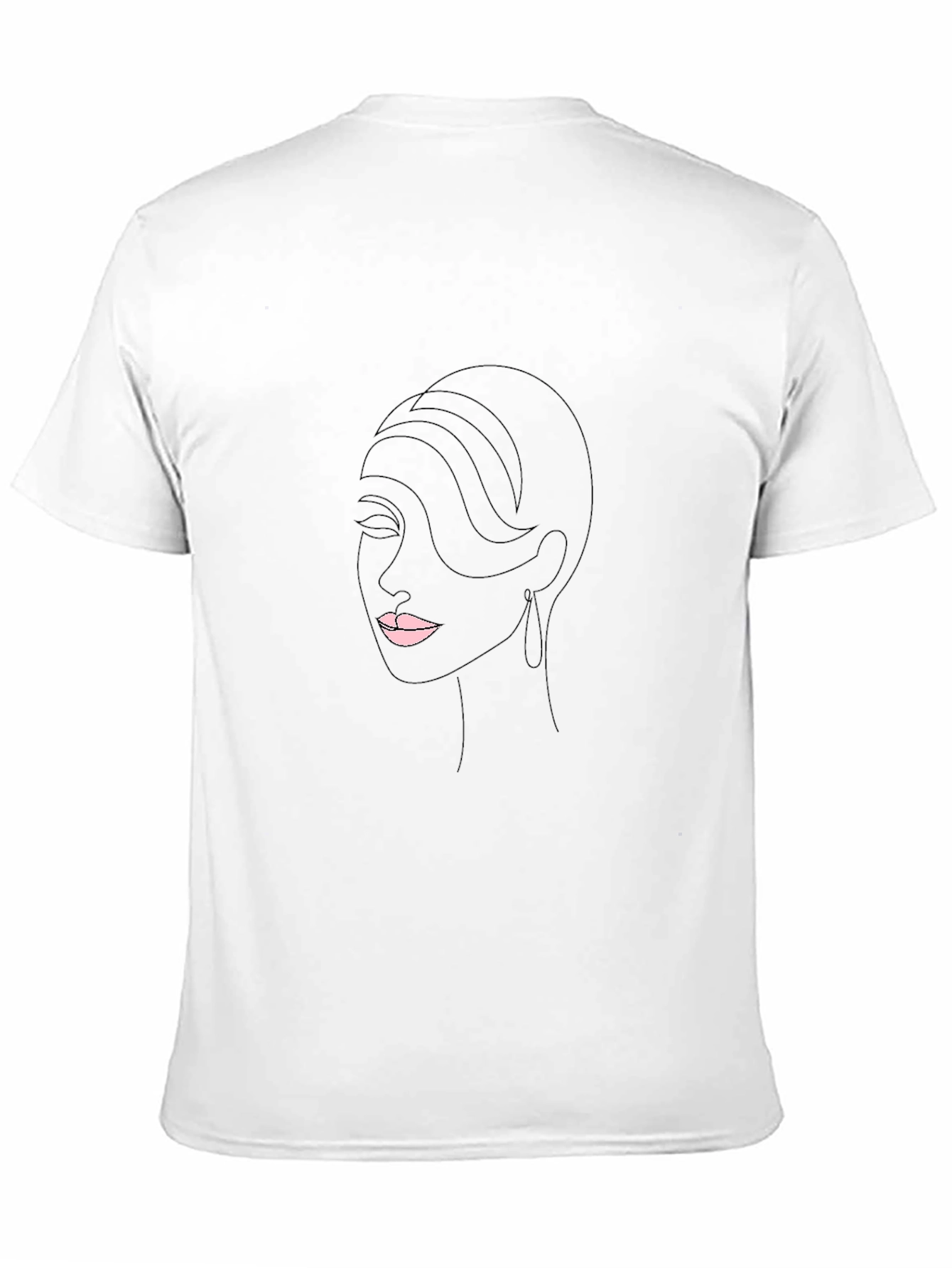 Minimalist Woman Portrait Black T-Shirt