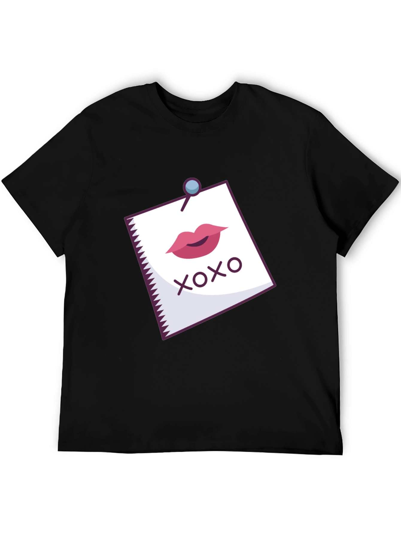 XOXO Lips Graphic Print Black T-Shirt
