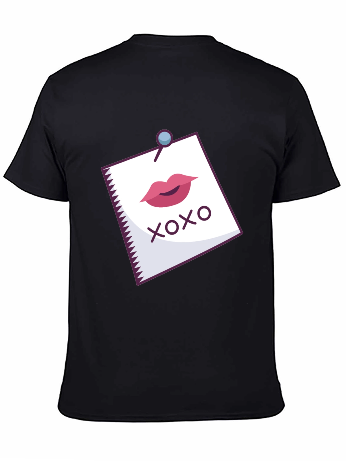 XOXO Lips Graphic Print Black T-Shirt