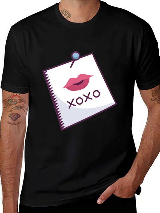 XOXO Lips Graphic Print Black T-Shirt