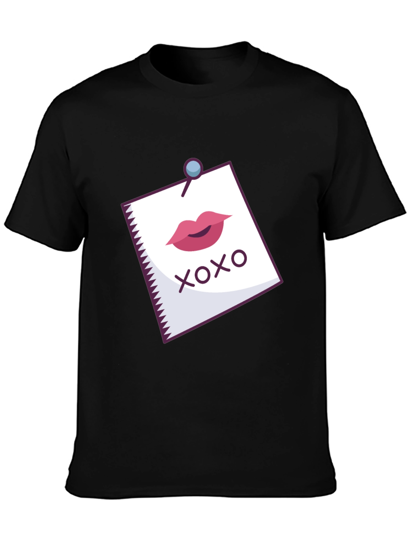 XOXO Lips Graphic Print Black T-Shirt