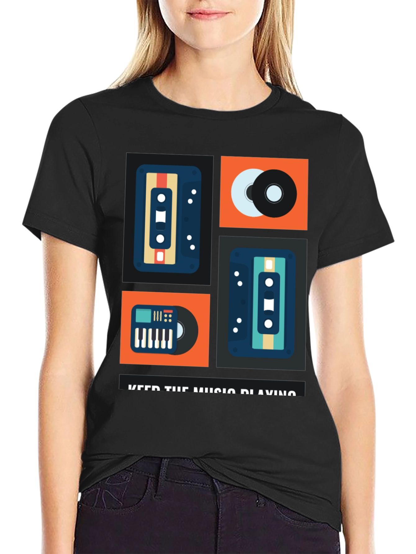 Retro Music Lover T-Shirt - Keep the Music Playing!
