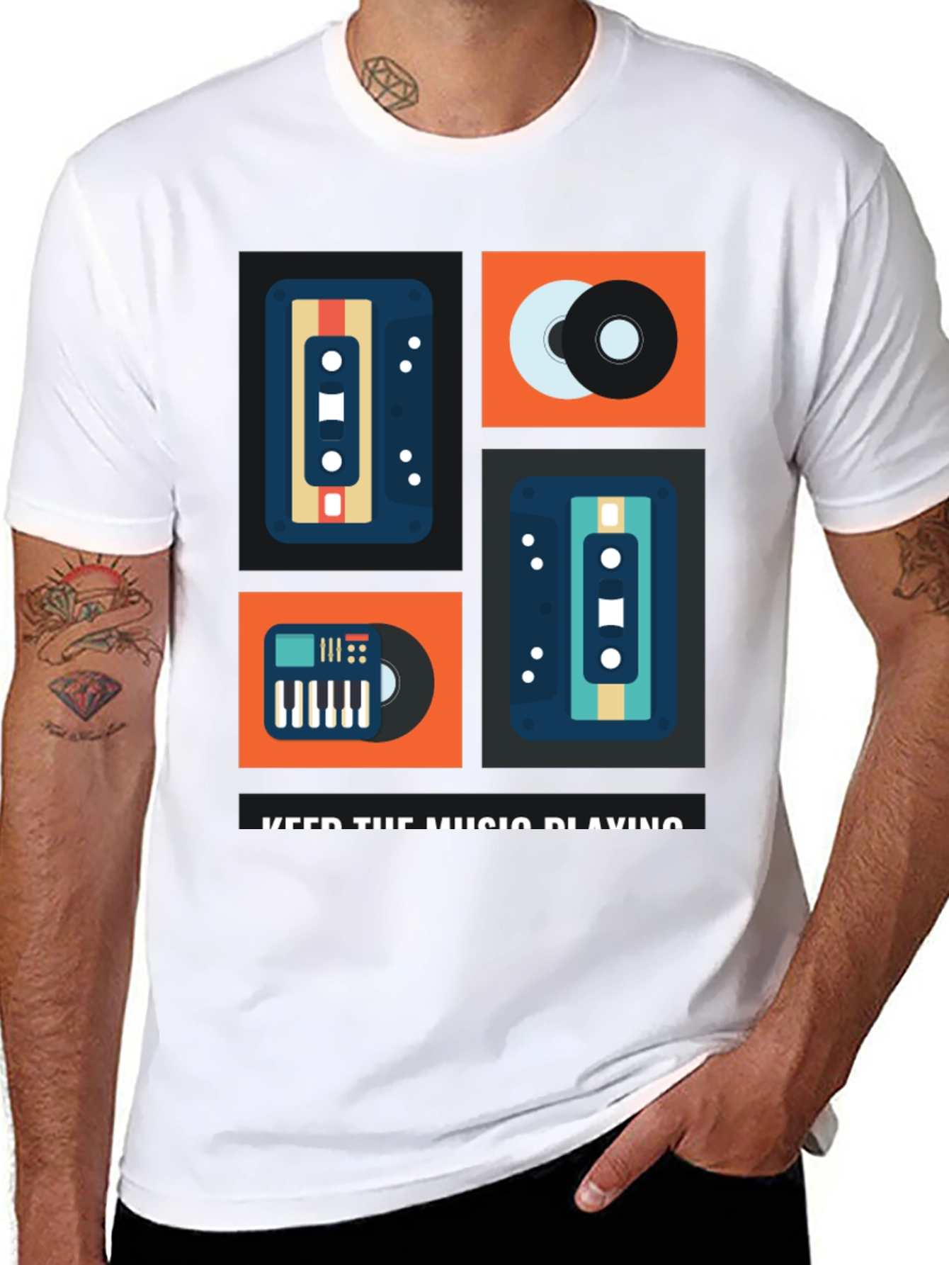 Retro Music Lover T-Shirt - Keep the Music Playing!