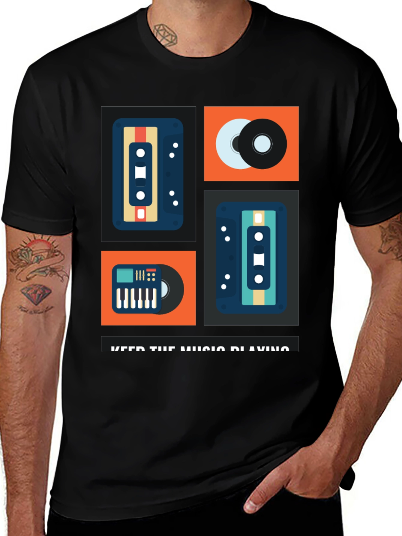 Retro Music Lover T-Shirt - Keep the Music Playing!