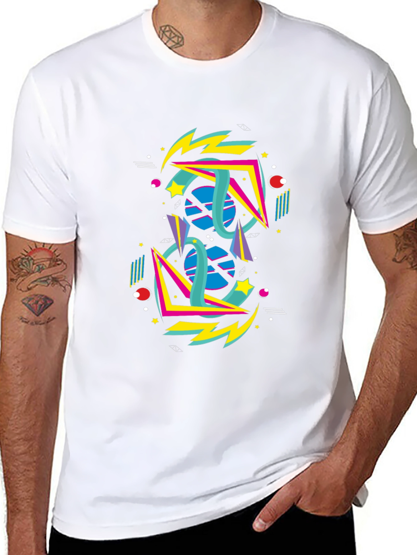 Retro 80s Geometric Graphic T-Shirt