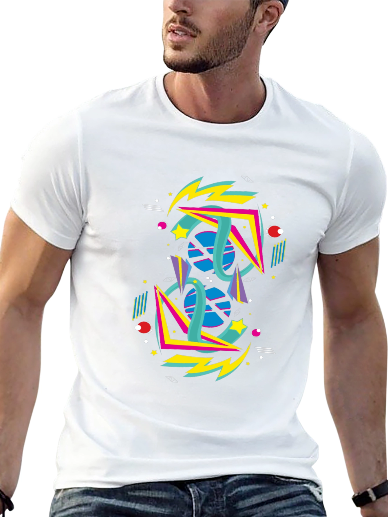 Retro 80s Geometric Graphic T-Shirt