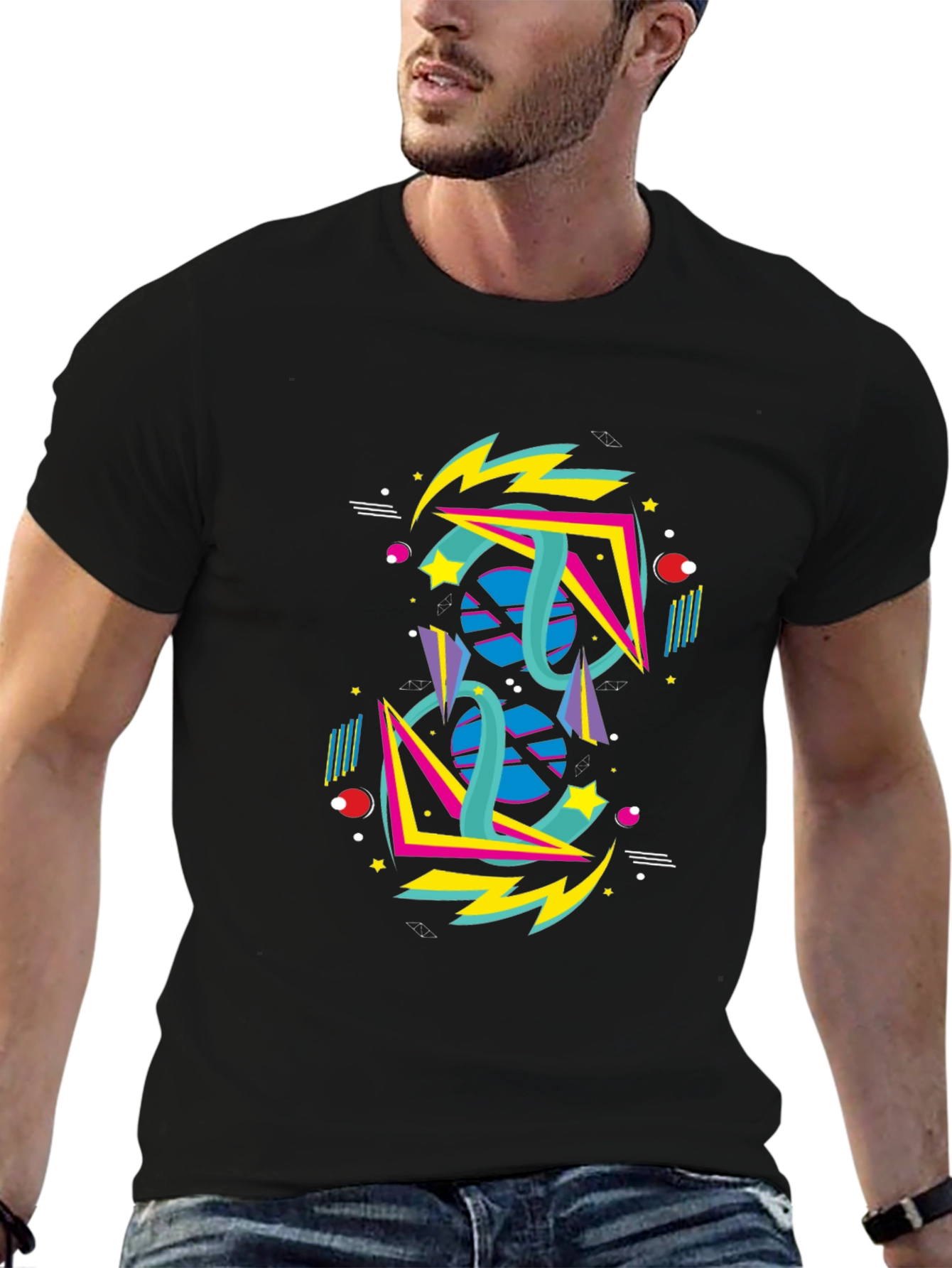 Retro 80s Geometric Graphic T-Shirt