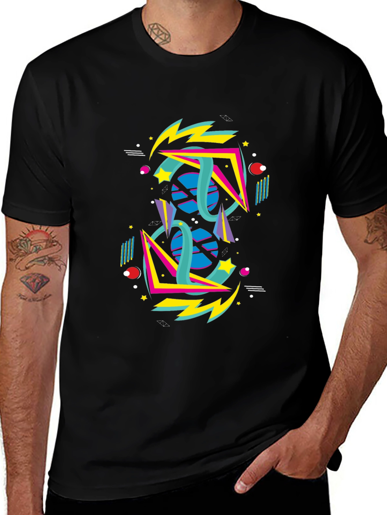 Retro 80s Geometric Graphic T-Shirt