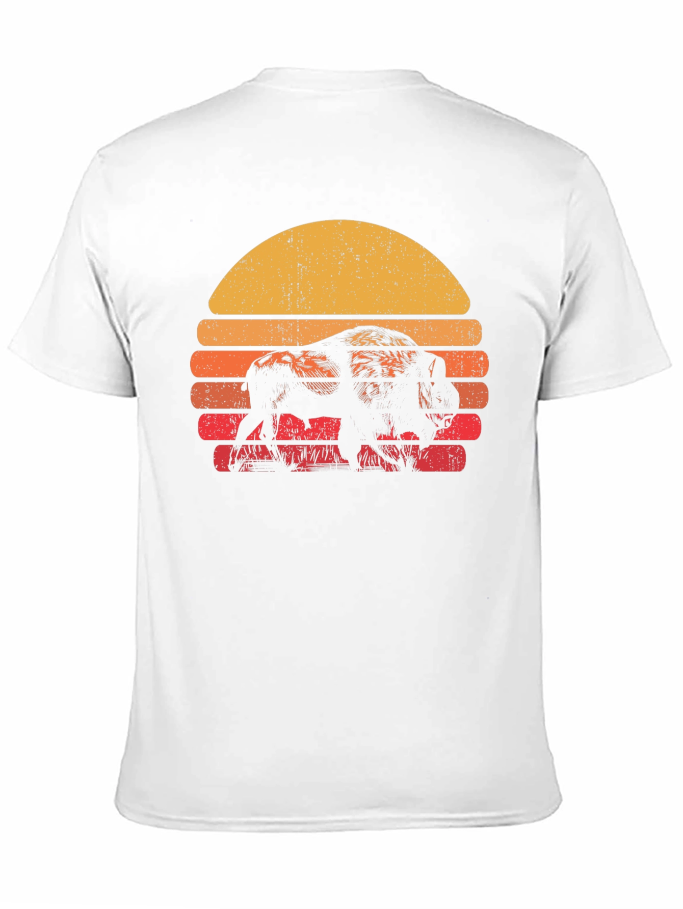 Retro Bison Sunset T-Shirt - Black