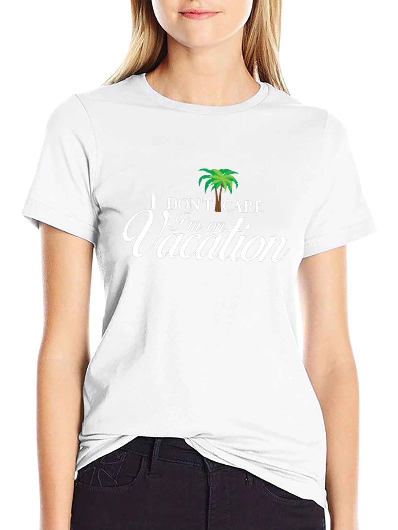 I Dont Care Im on Vacation Palm Tree T-Shirt