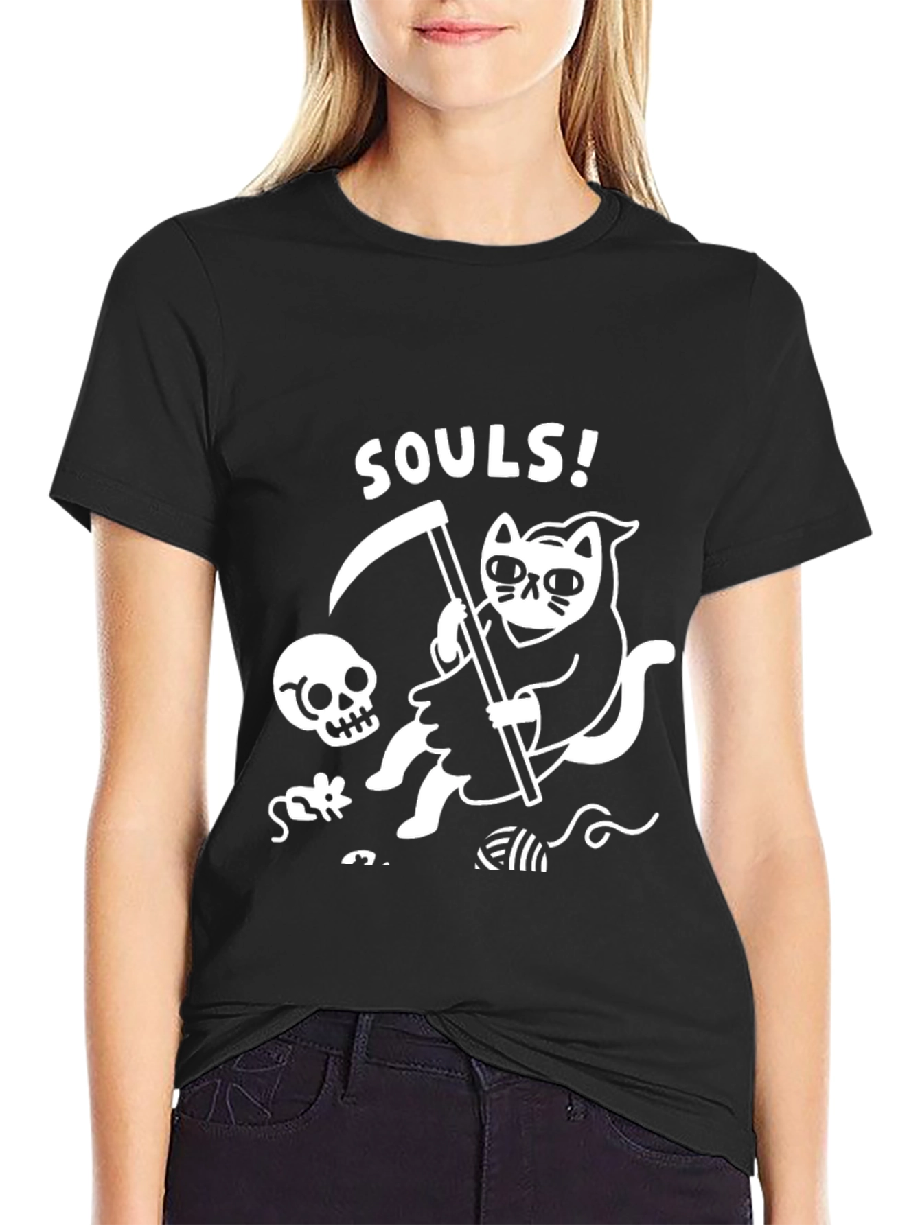 Grim Reaper Cat T-Shirt - Soul Collector Tee